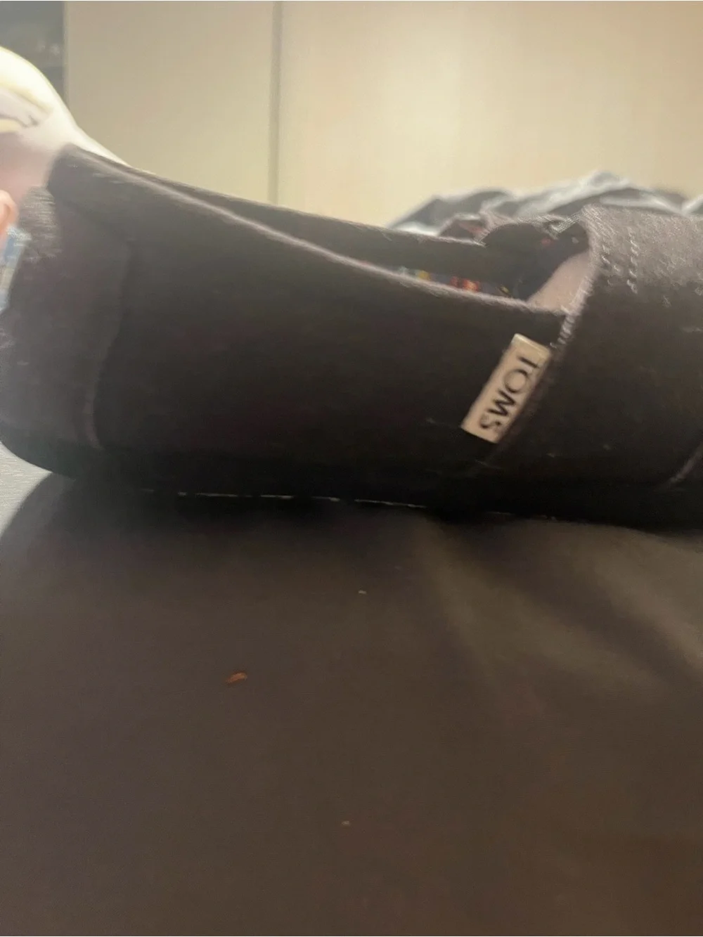 Toms  Woman Black Slip-On Canvas Loafers